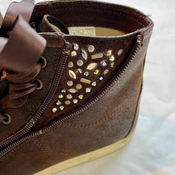 UGG Blaney Crystals Brown High-top Sneakers Size 8 - Picture 7 of 7